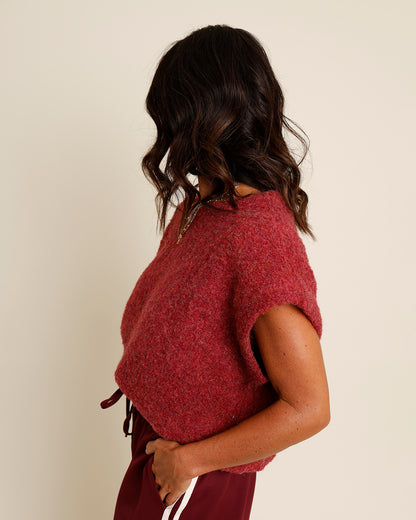 FRNCH PULL JASMIN SLEEVELESS SWEATER TOP X MAROON