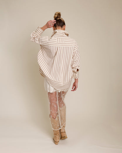 SHOW OFF LACE MIDI SKIRT X CREAM