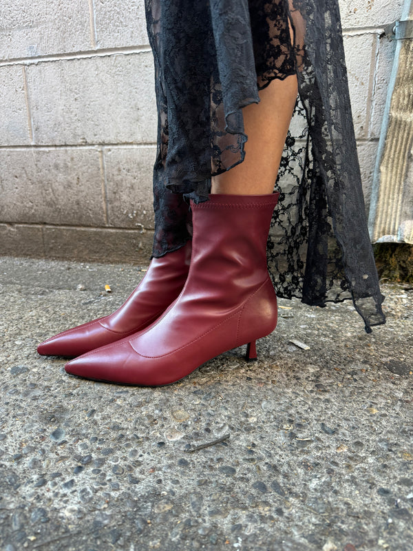 BILLINI BETH CHERRY RED ANKLE BOOT