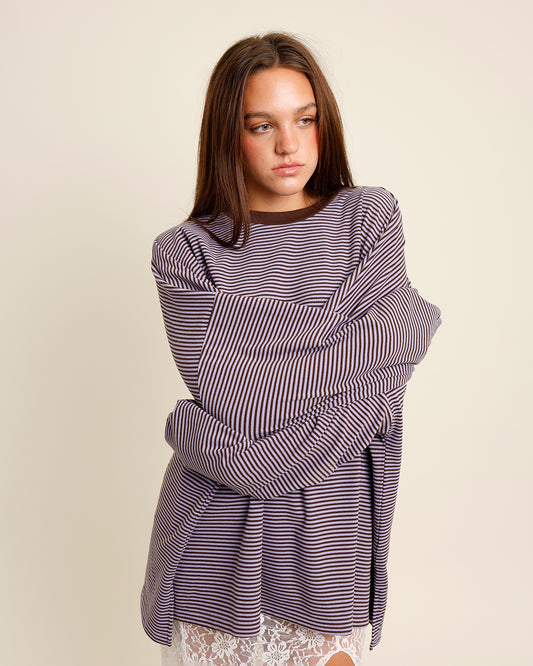 ALWAYS PULLING FOR IT LONG SLEEVE TEE X PURPLE
