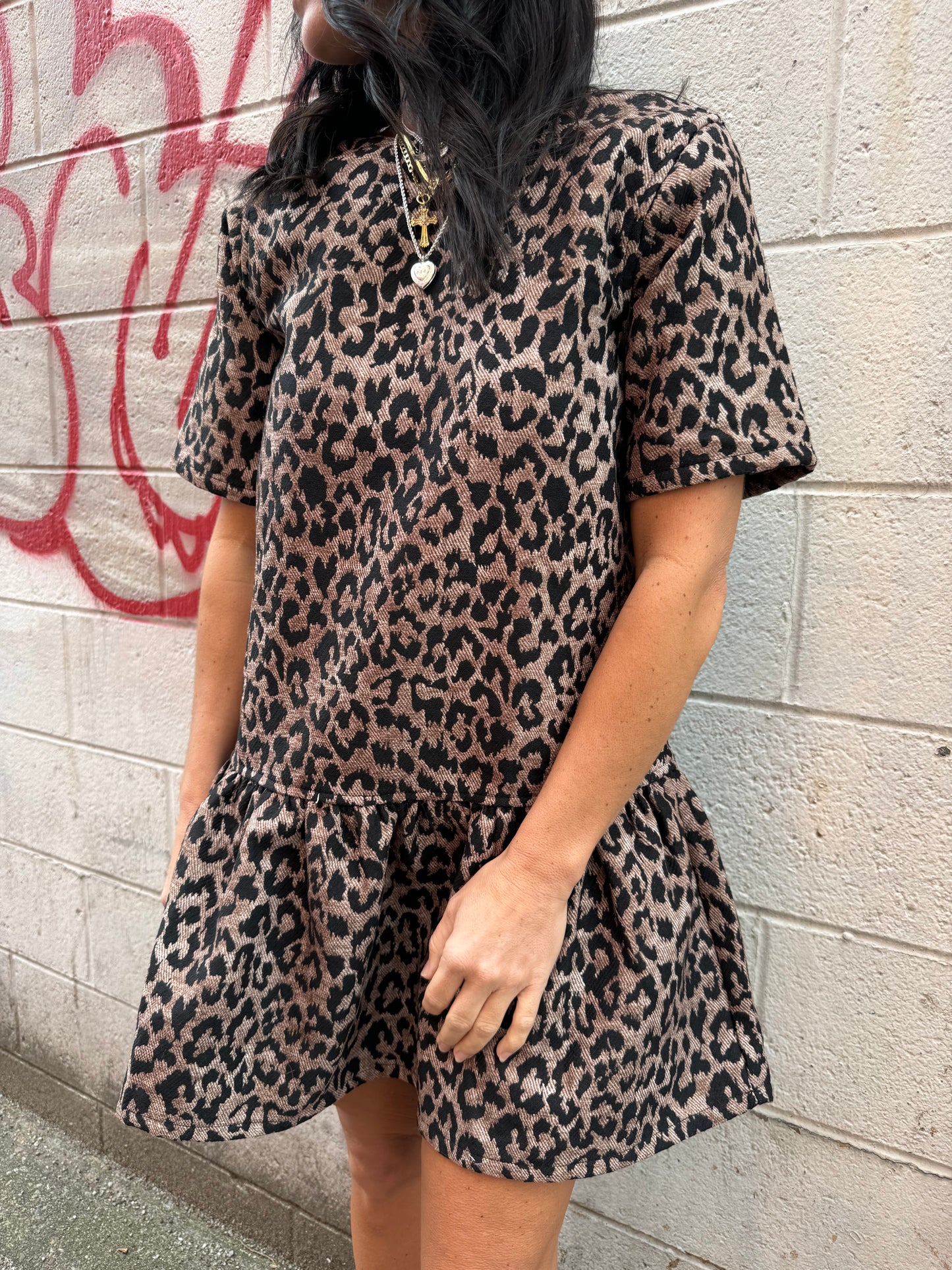 LEOPARD DROP WAIST DRESS