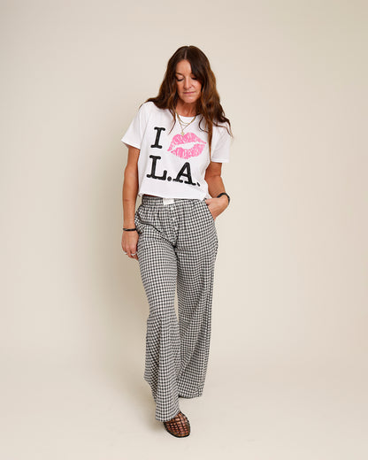 KISS ME ON MELROSE DISTRESSED CROP TOP