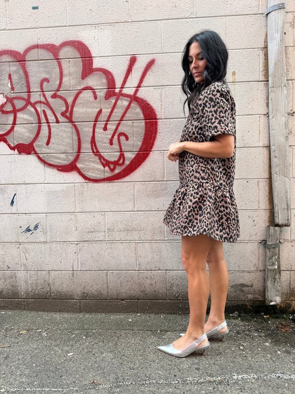 LEOPARD DROP WAIST DRESS