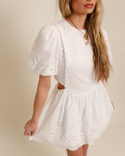 BRUNCH WITH THE GIRLS CUT-OUT MINI DRESS