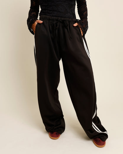 TRACK TALK TRACK PANTS X BLACK