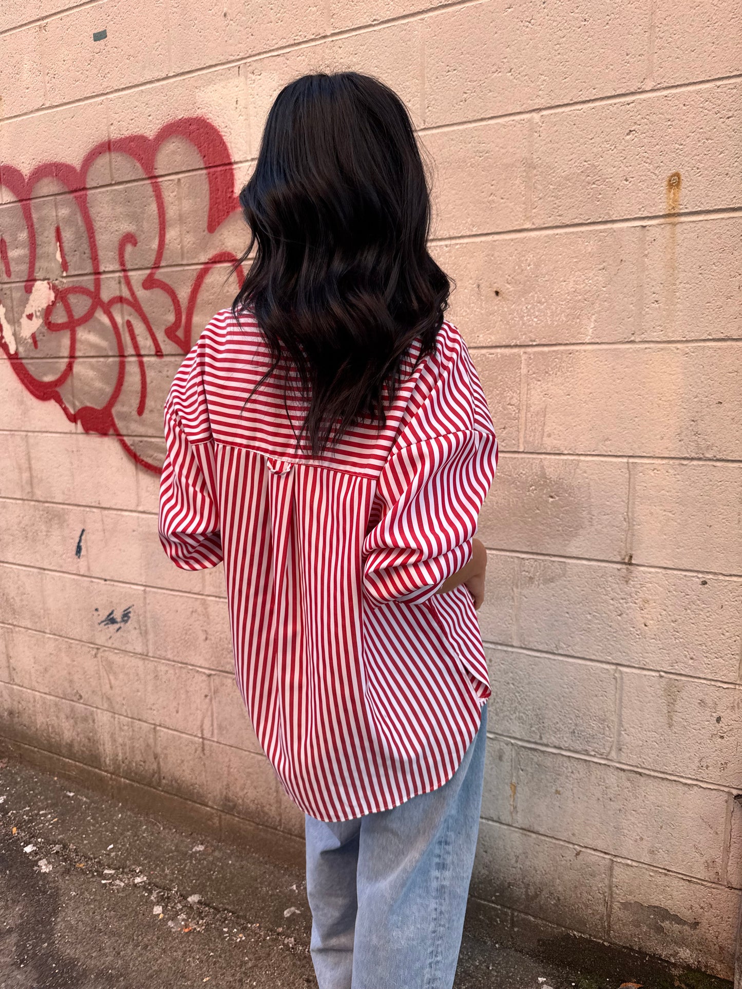 HEART EYES STRIPED BUTTON-DOWN SHIRT