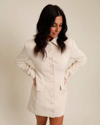 LIONESS CHERI BLAZER MINI DRESS X CREAM