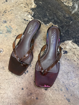 MARGO SANDAL KITTEN HEEL X BROWN