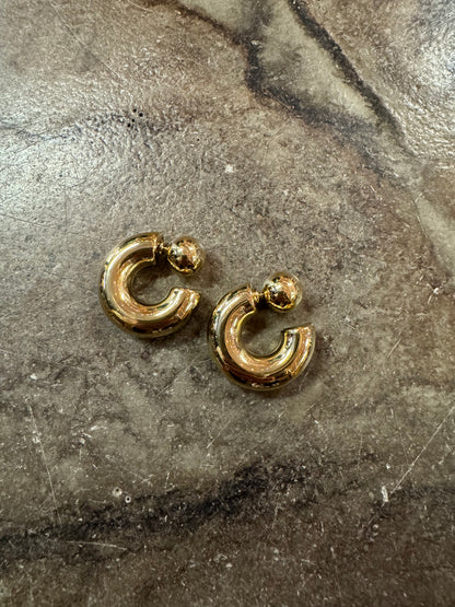 PUFFY HOOP EARRINGS X GOLD