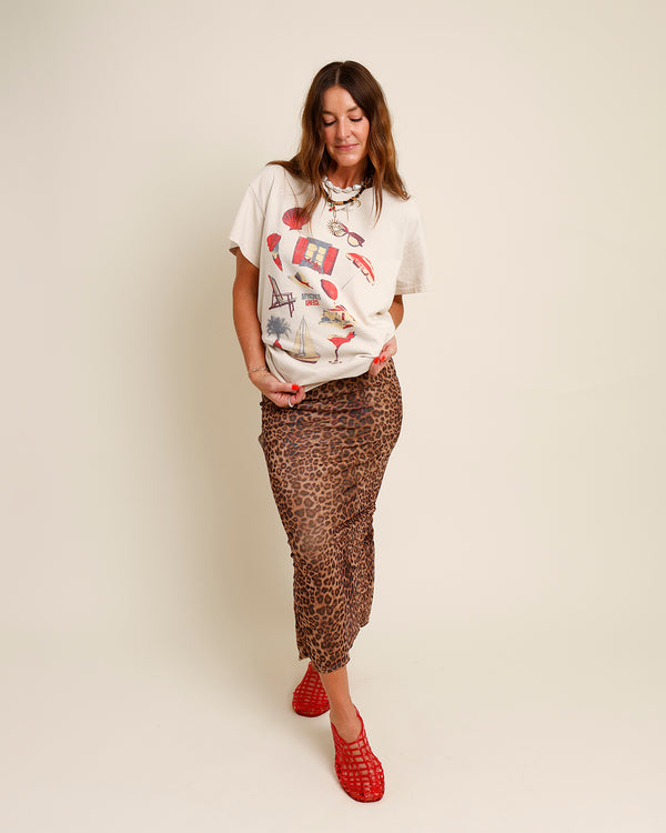 MYKONOS GREECE COLLAGE PRINT TEE