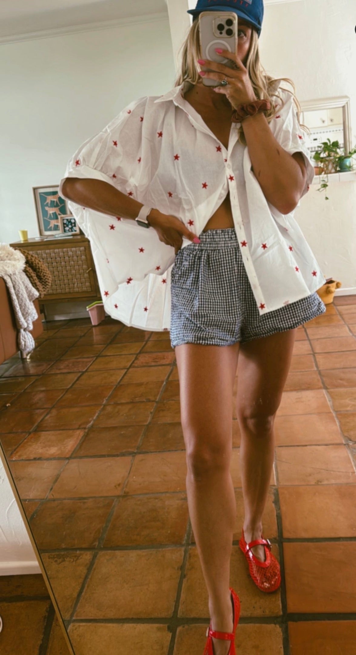 STAR SPANGLED BUTTON UP BLOUSE