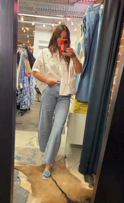 STAR SPANGLED BUTTON UP BLOUSE