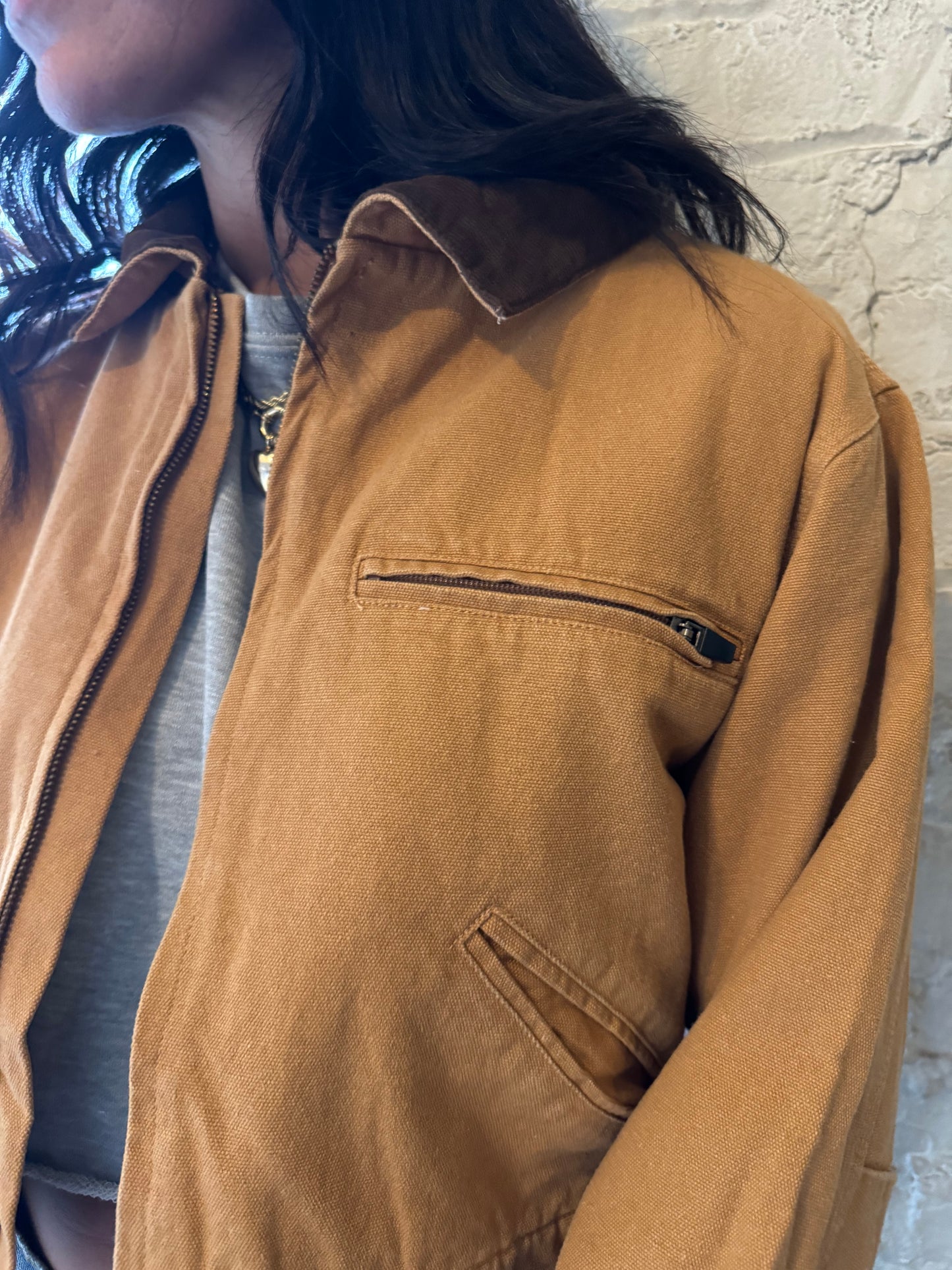 CROPPED BARN JACKET X BROWN