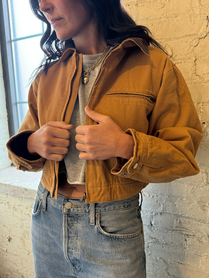 CROPPED BARN JACKET X BROWN