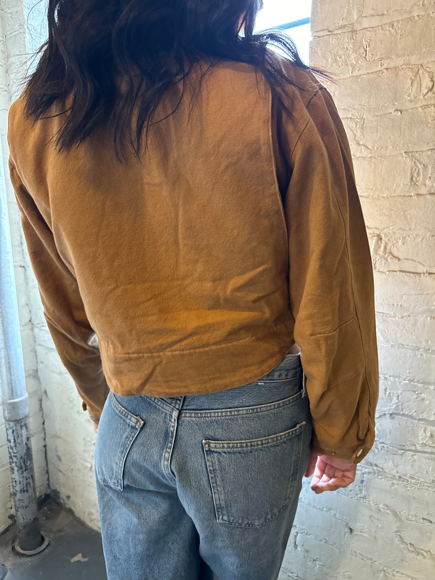 CROPPED BARN JACKET X BROWN