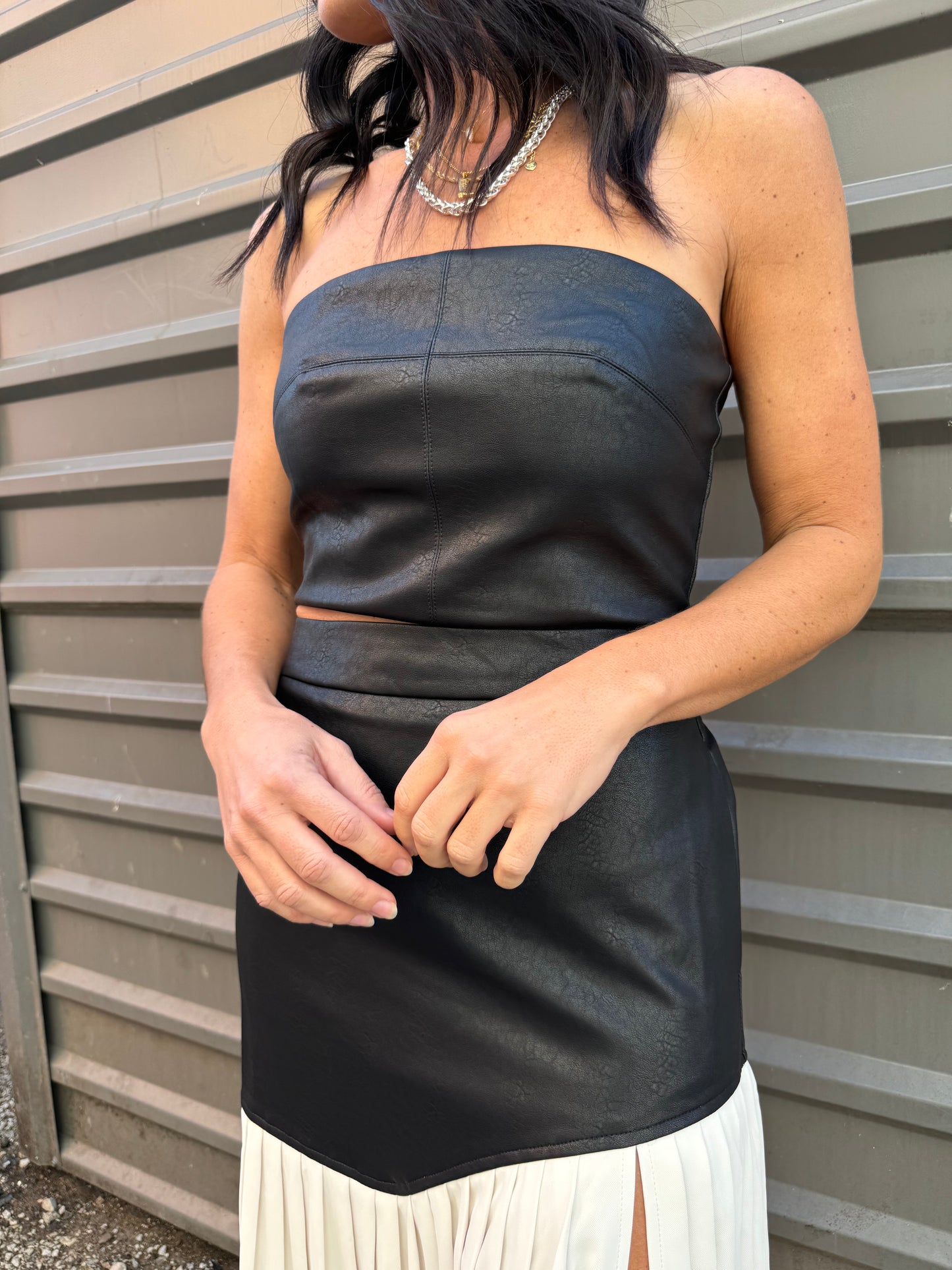 END GAME LEATHER SKIRT SET