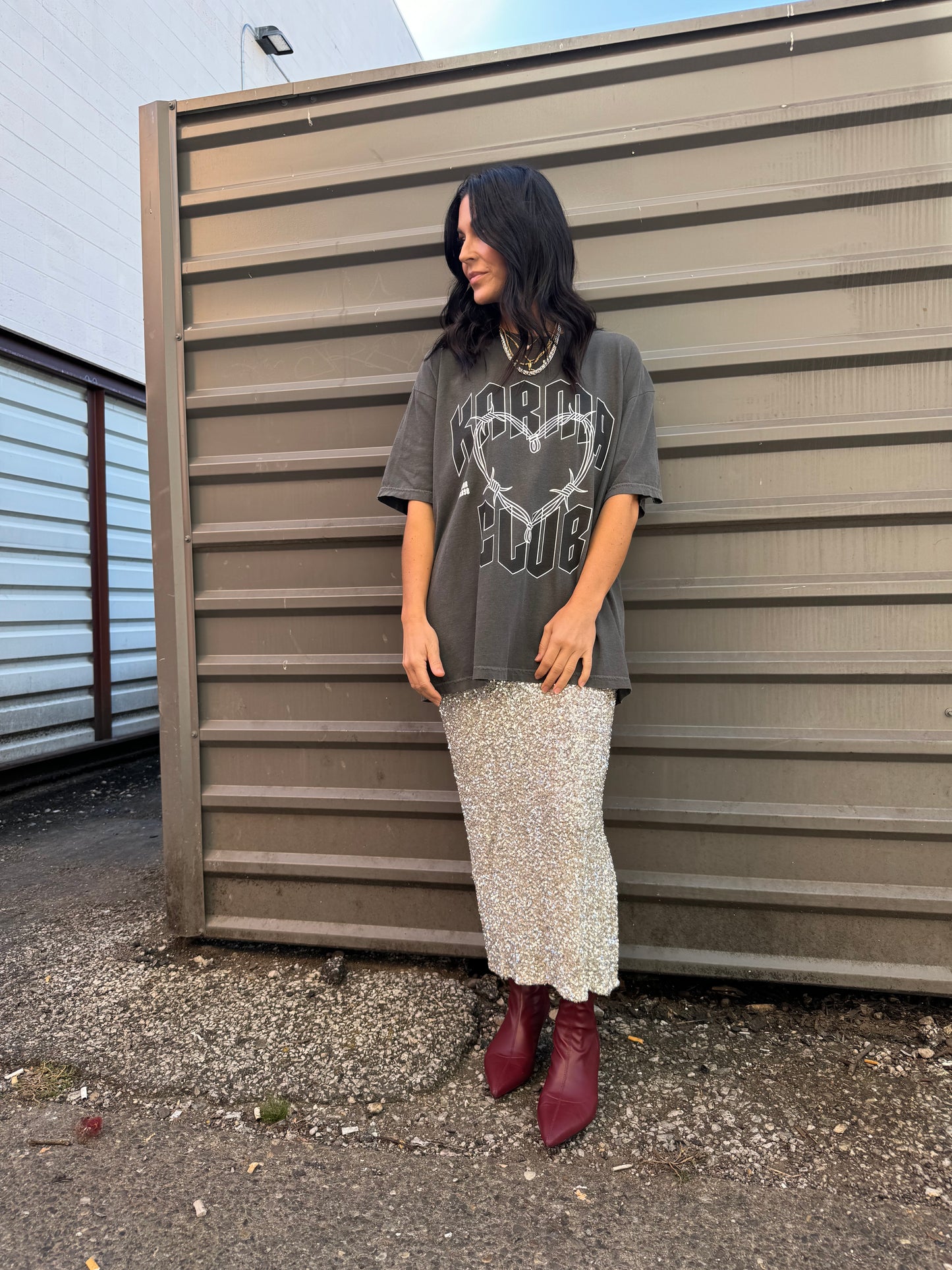 karma club graphic oversized tshirt