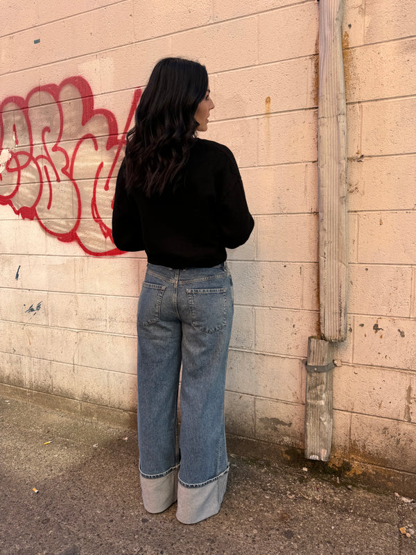 BELLE BOW SWEATER X BLACK