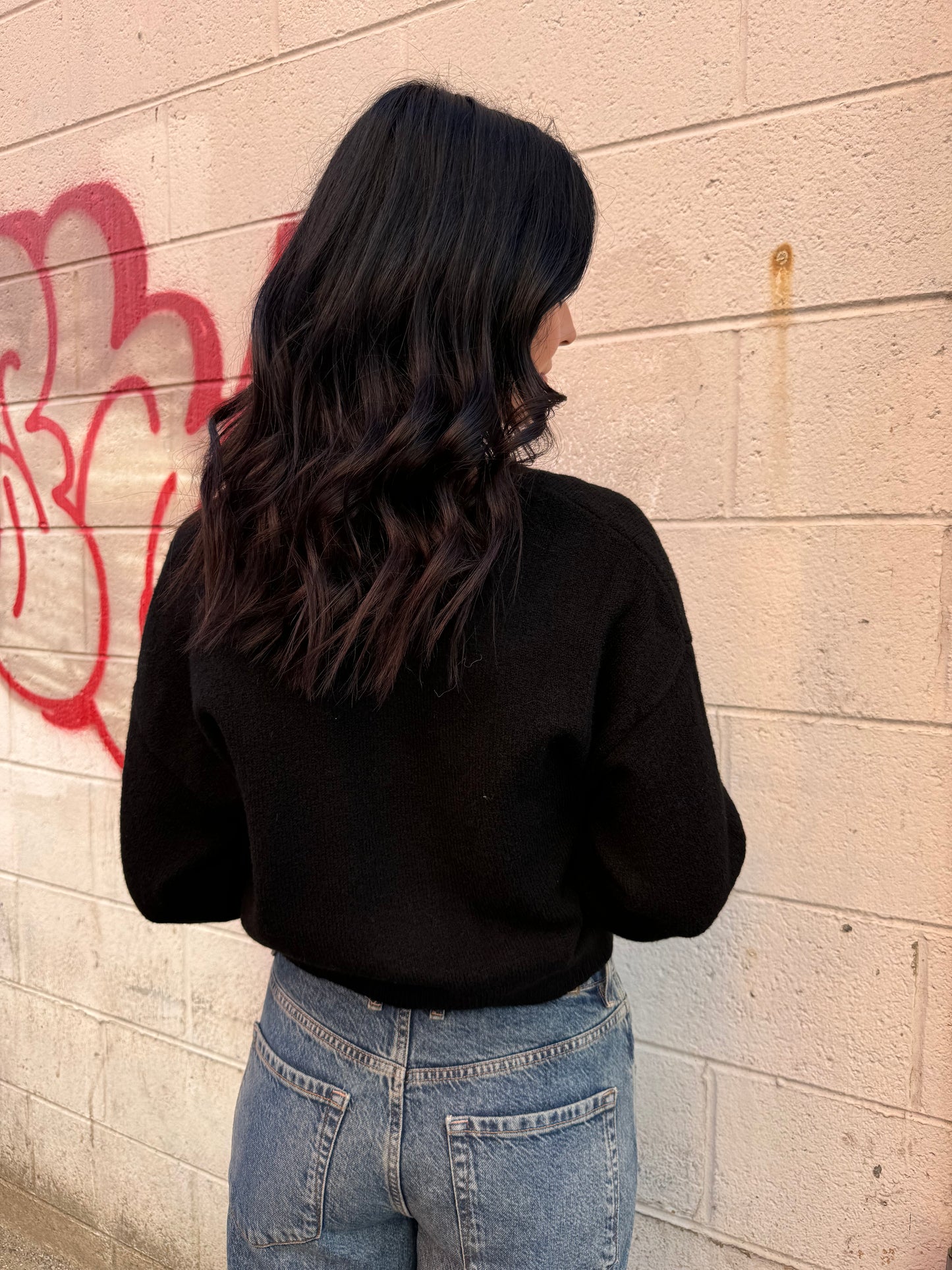 BELLE BOW SWEATER X BLACK