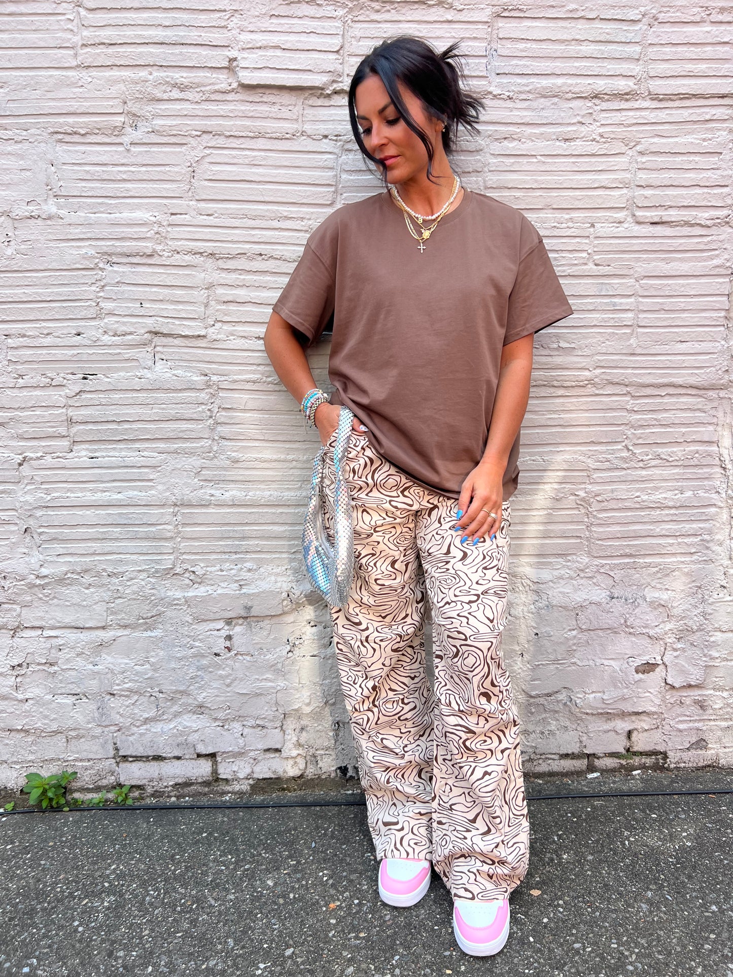 TRENDY CHOCOLATE SWIRL CARGO PANTS - THE HIP EAGLE BOUTIQUE