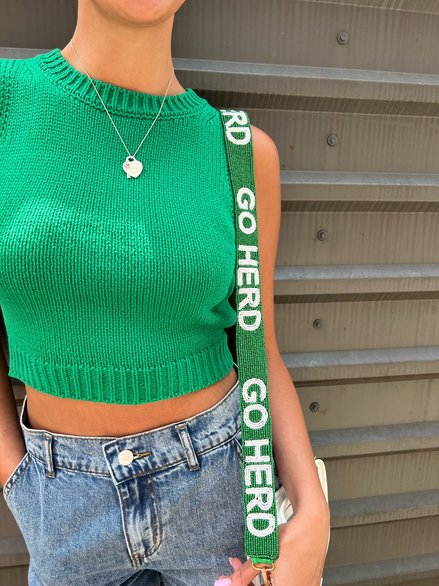 HERD GAME DAY KELLY GREEN BEADED PURSE STRAP - THE HIP EAGLE BOUTIQUE