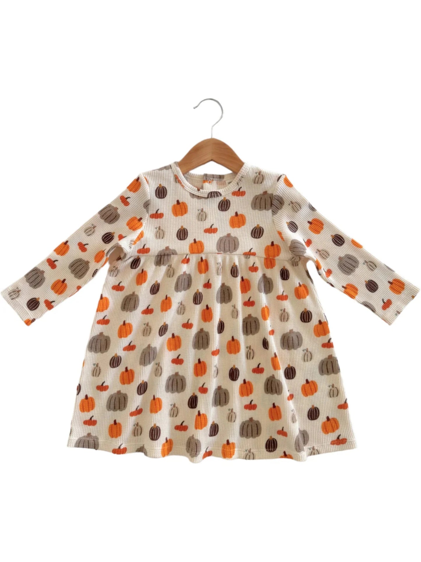 PUMPKIN HARVEST SNOW LONG SLEEVE DRESS