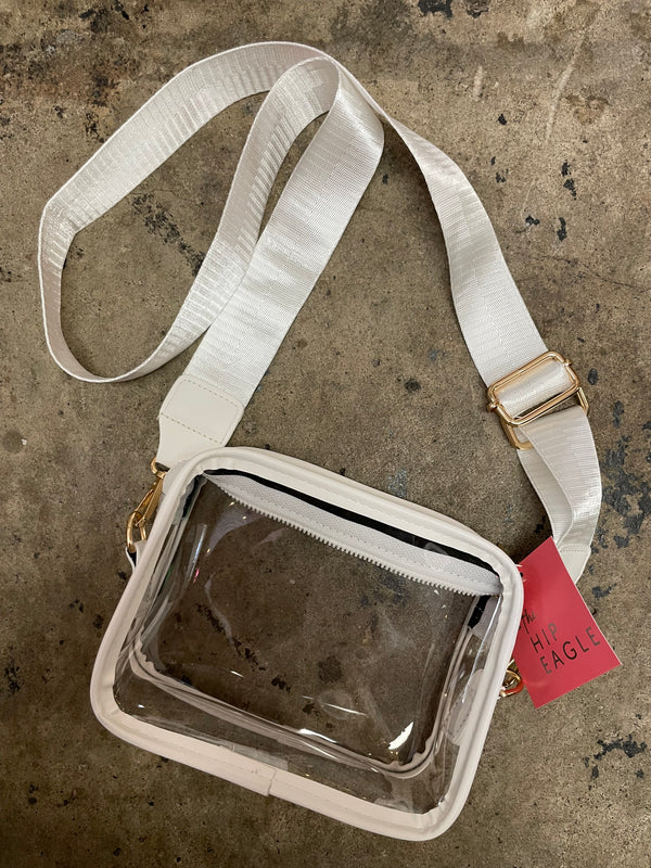 CLEAR GAME DAY PURSE WITH SHOULDER STRAPS - THE HIP EAGLE BOUTIQUE