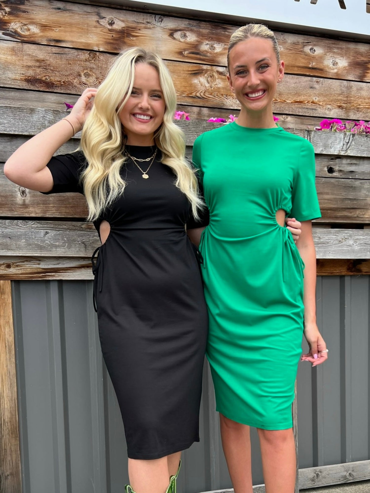 HERD PRESS BOX SOLID CUT OUT MIDI DRESS - THE HIP EAGLE BOUTIQUE 