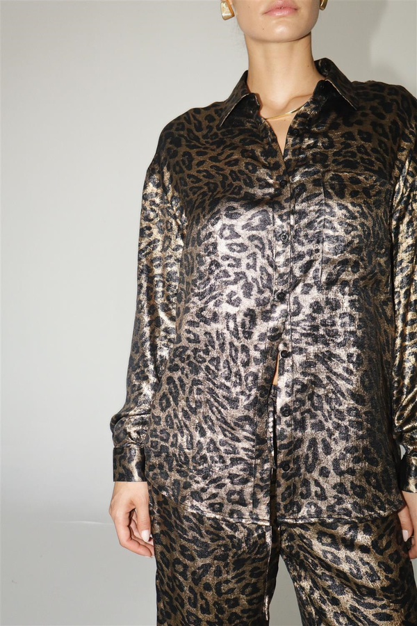 JANICE LEOPARD BUTTON DOWN