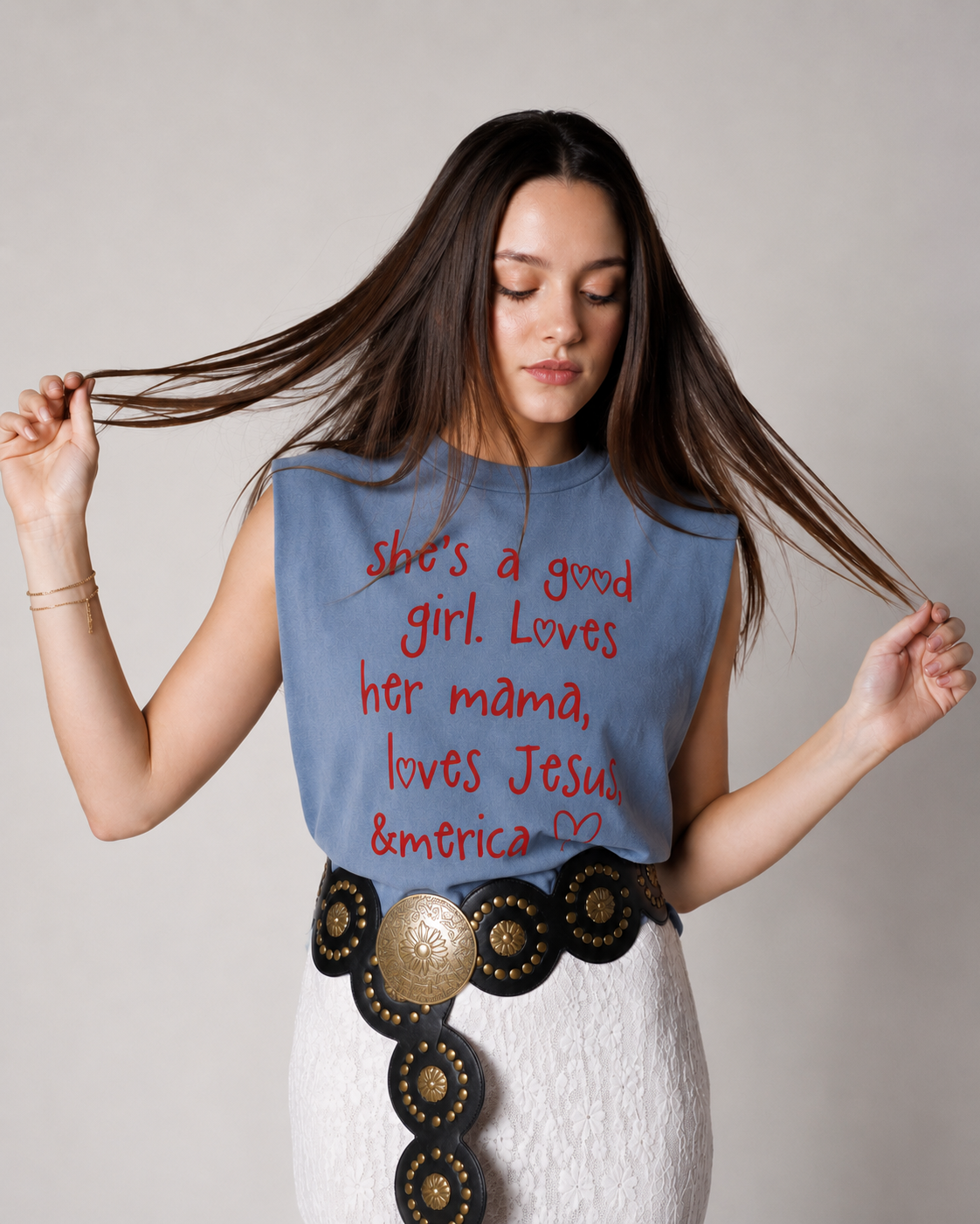GOOD GIRL GRAPHIC MUSCLE TEE