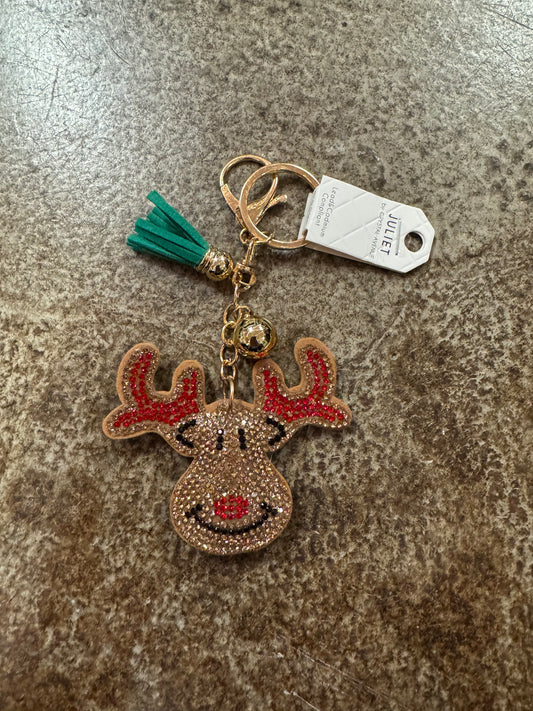 BEDAZZLED REINDEER BAG CHARM