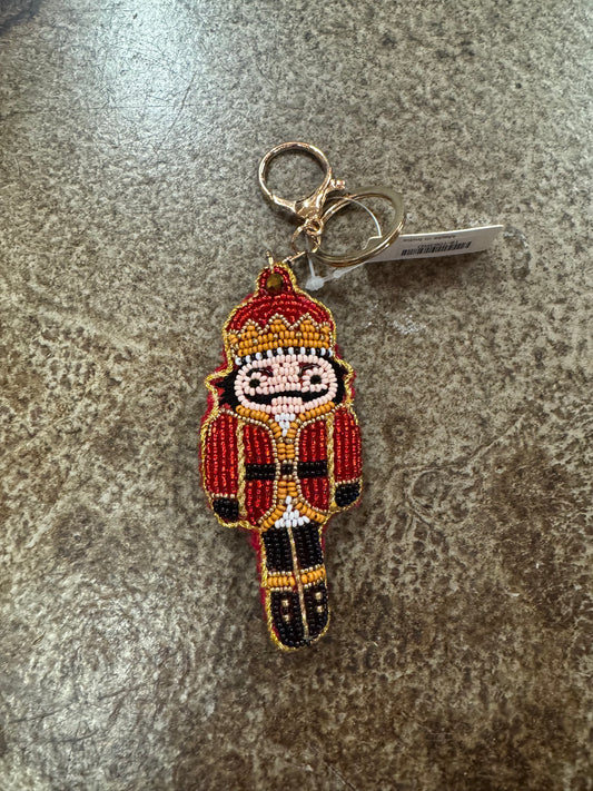 BEADED NUTCRACKER BAG CHARM