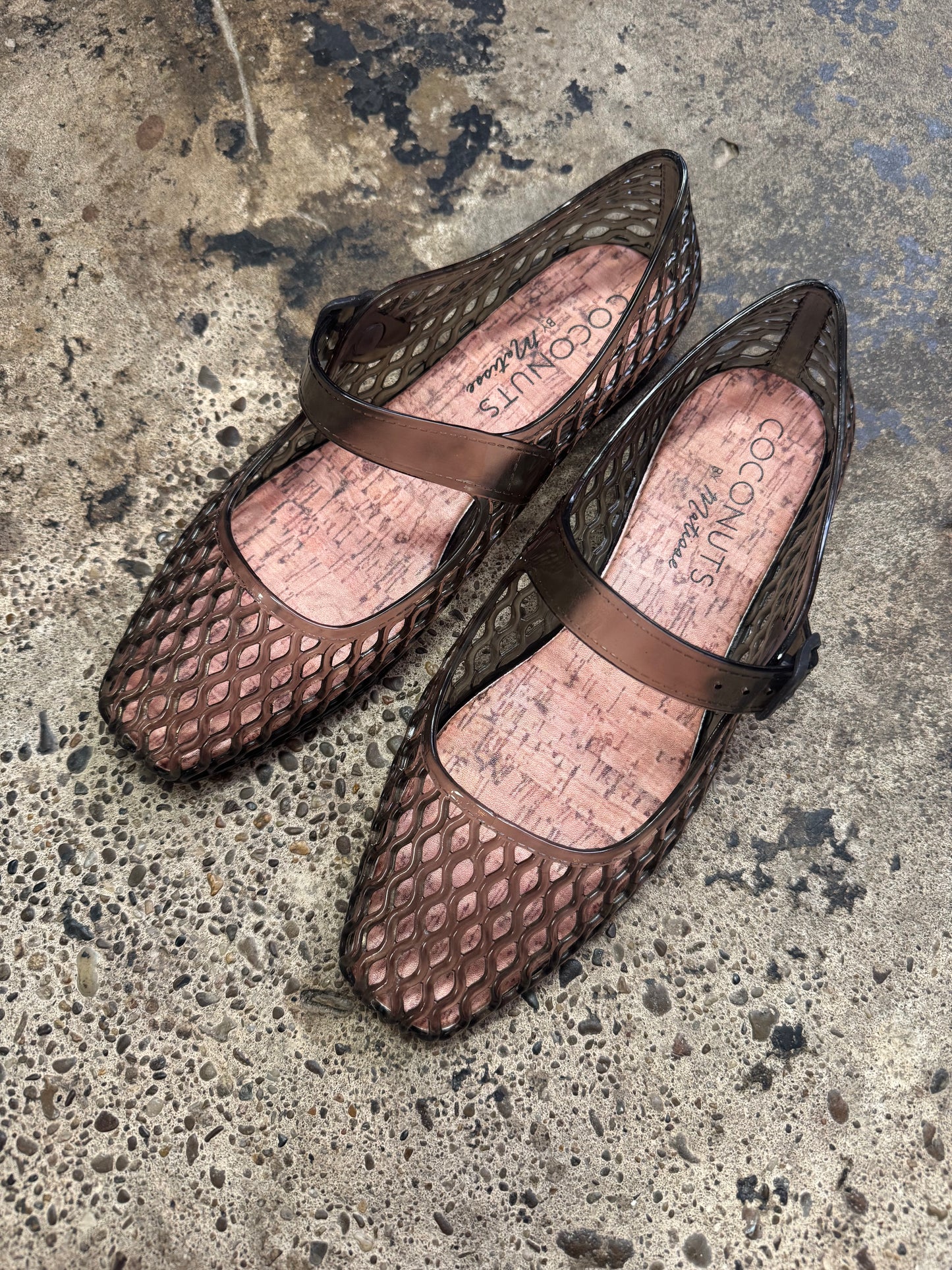 VICKY MARY JANE JELLY FLAT X SMOKE