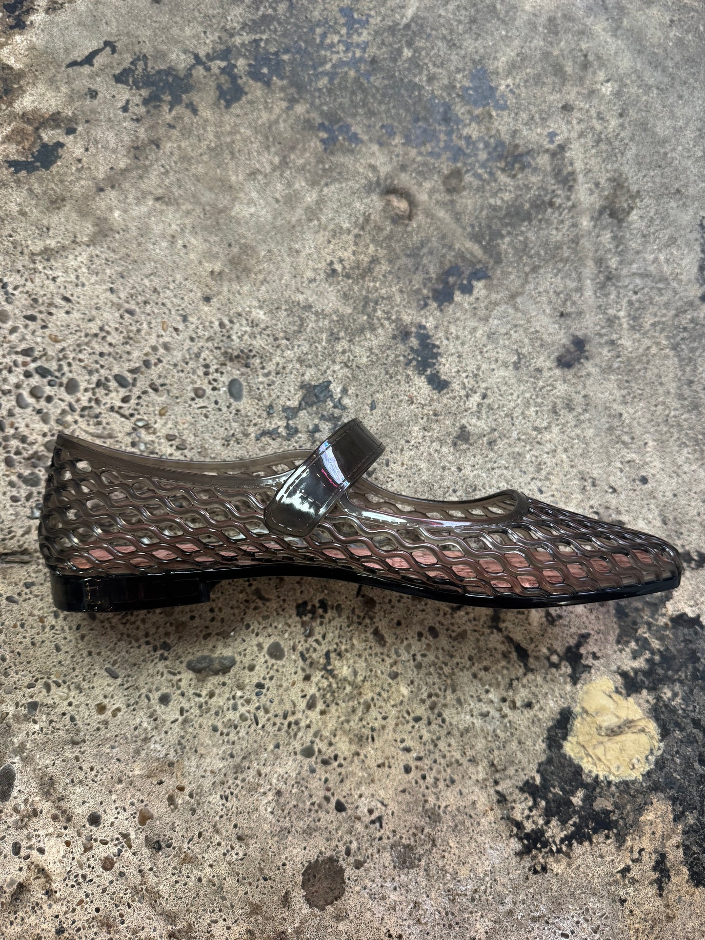 VICKY MARY JANE JELLY FLAT X SMOKE