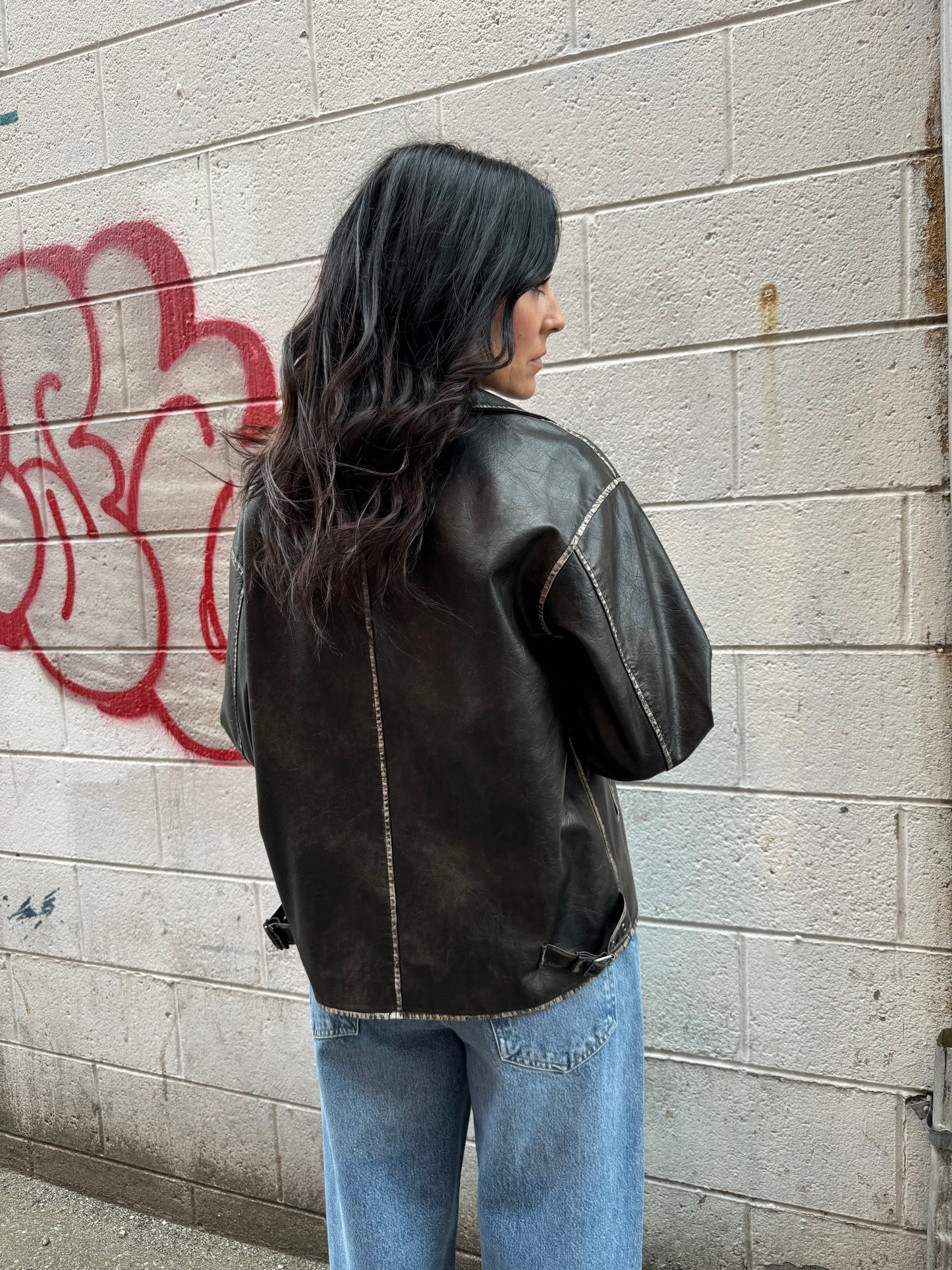 VINTAGE VIBES LEATHER MOTO JACKET