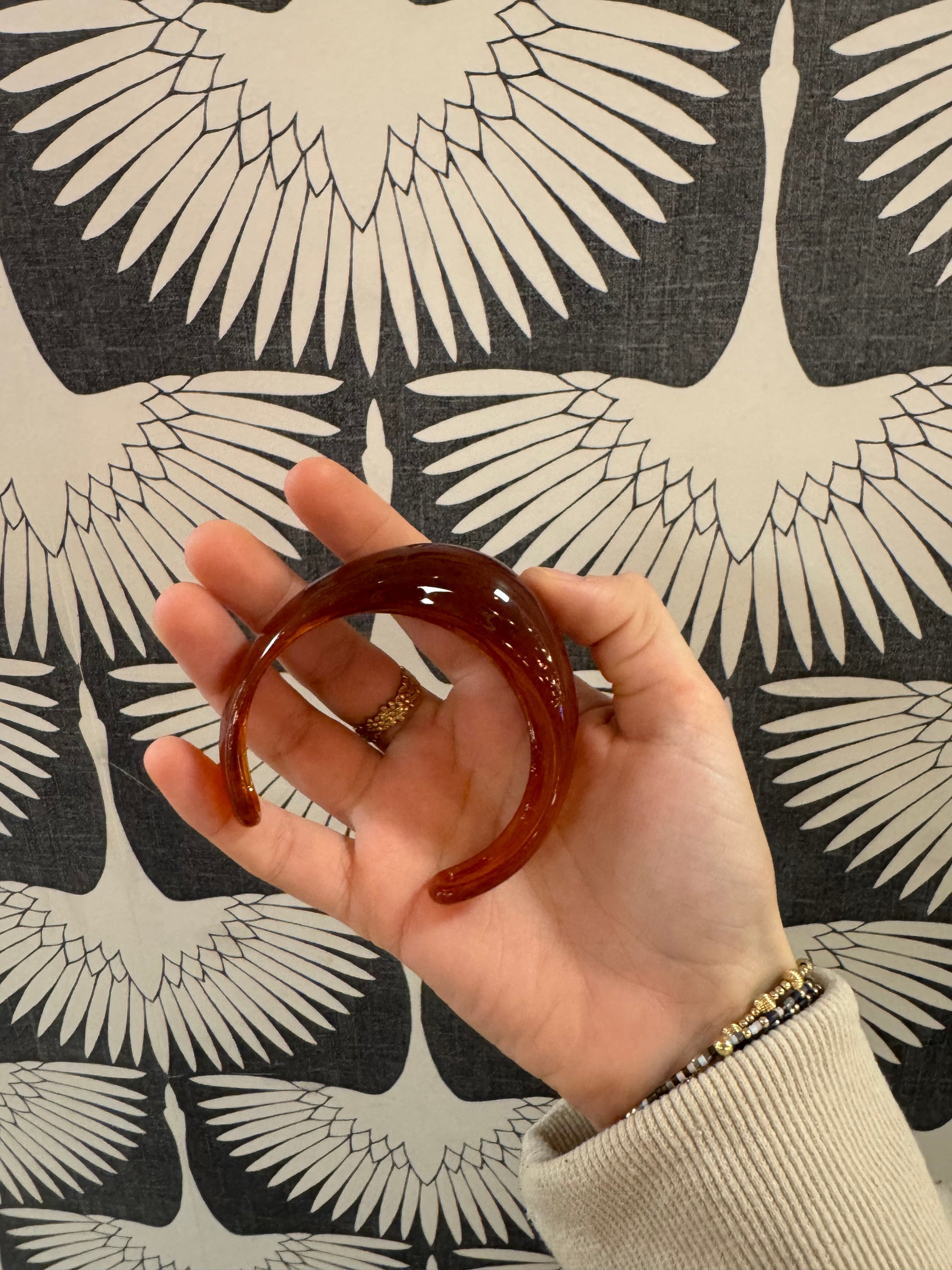 small brown resin loose lucite cuff bangle cuff bracelet