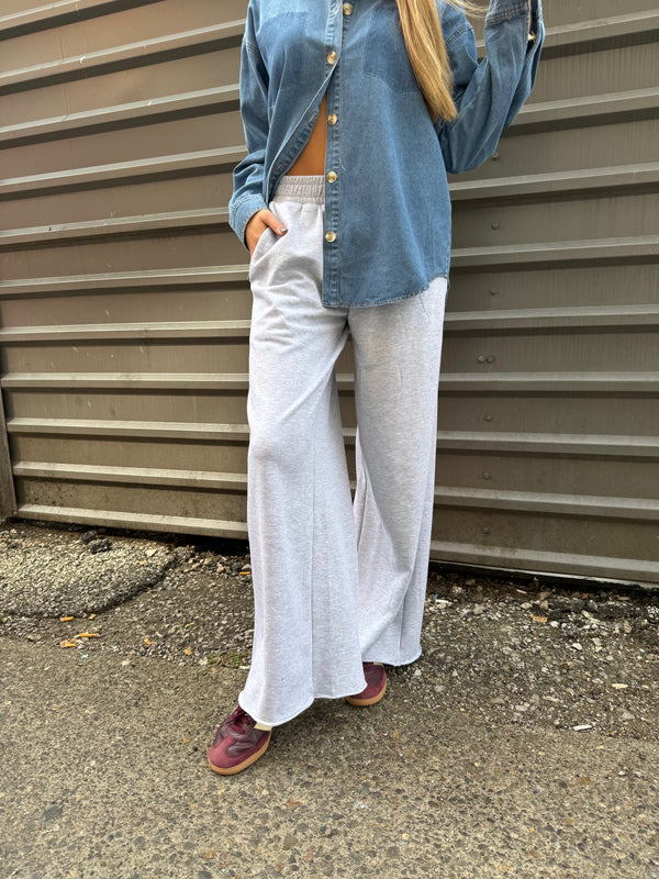 HEATHER WIDE-LEG SWEATS