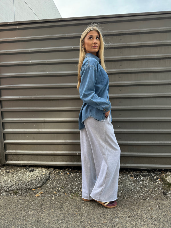 HEATHER WIDE-LEG SWEATS