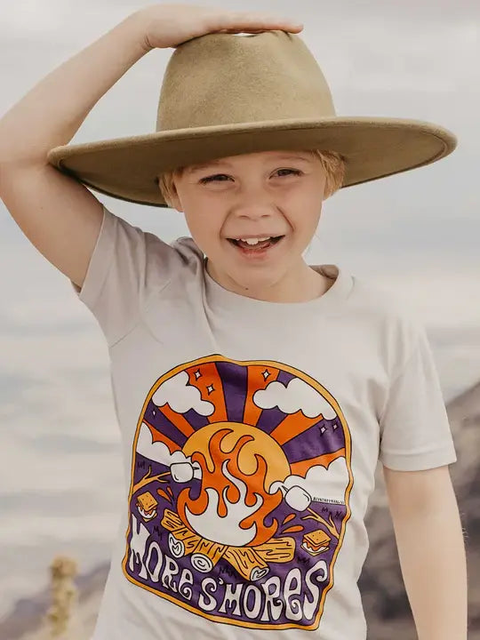 kids camping graphic tee