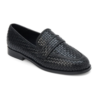 NED WOVEN LEATHER LOAFER X BLACK