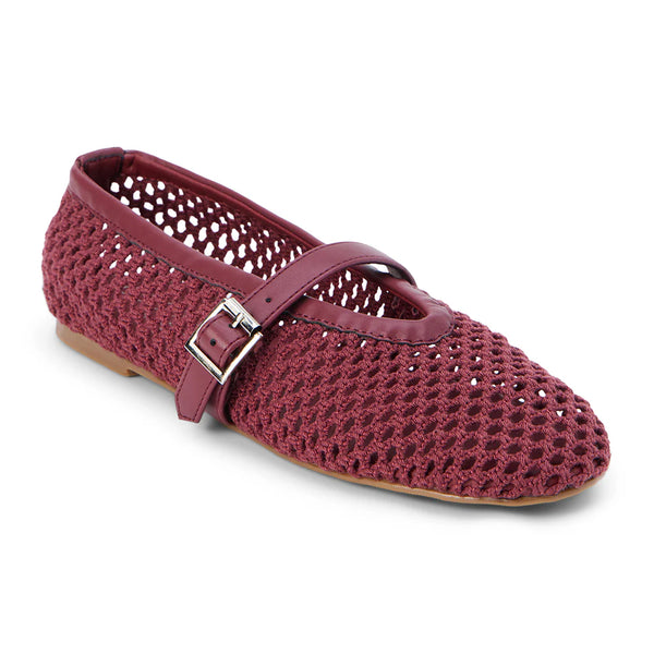 IT GIRL MESH BALLET FLAT X BURGUNDY