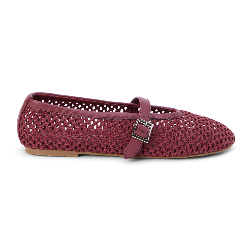 IT GIRL MESH BALLET FLAT X BURGUNDY