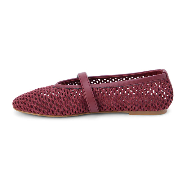 IT GIRL MESH BALLET FLAT X BURGUNDY