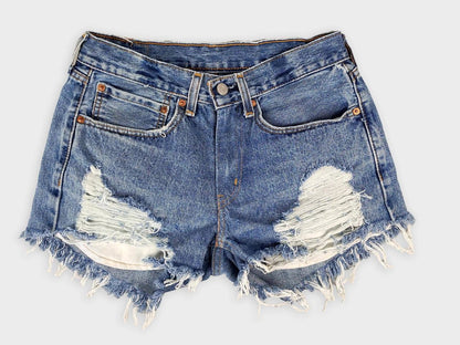 vintage levi's low rise frayed denim shorts