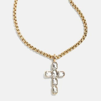 RHINESTONE CROSS NECKLACE