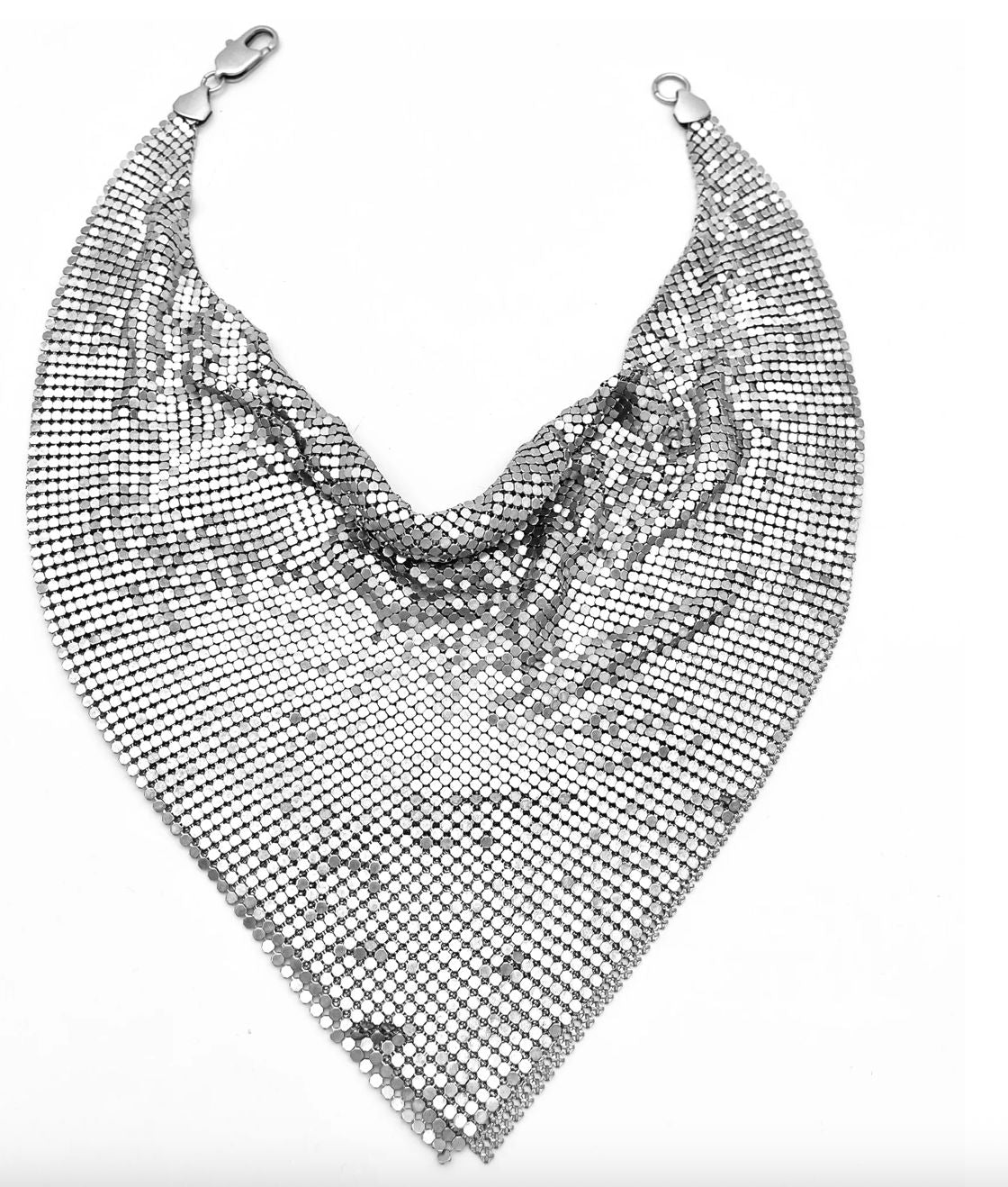 BANDANA SCARF CHAIN NECKLACE X SILVER