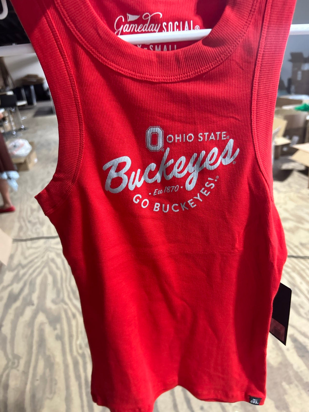 Red Ohio State Buckeyes ribbed tank top by Gameday Social, size X-Small