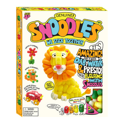 Colorful craft kit box featuring a lion made from small foam pieces, ages 4+