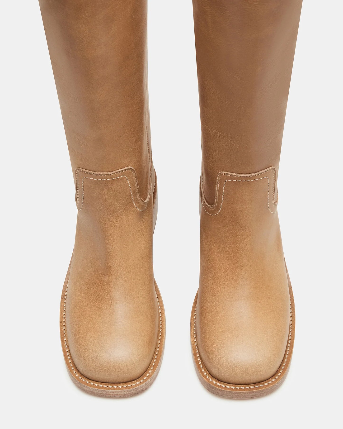 STEVE MADDEN RIGGS BANANA LEATHER BOOTS