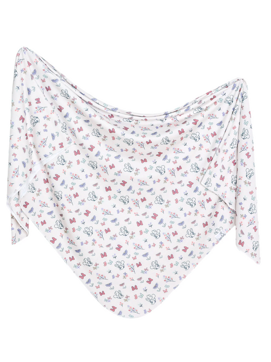 COPPER PEARL SWADDLE BLANKET IN MINNIE MOUSE'S BOWQUET